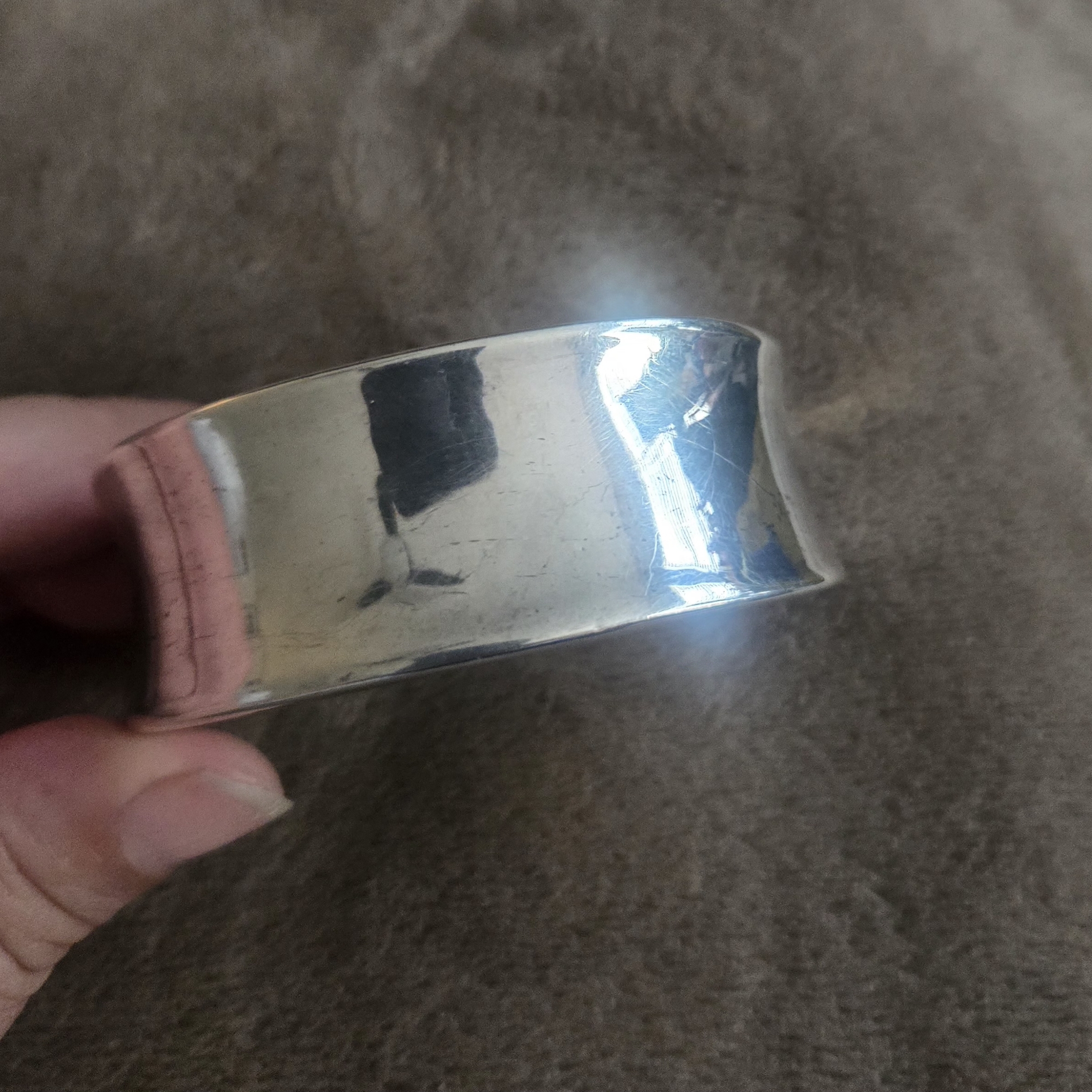 Vintage 925 Ssd Silver Cuff Bracelet
